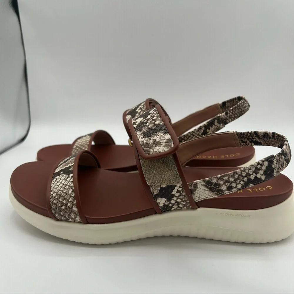 New Cole Haan Women's Zerogrand Merrit Sandal snake print size 10.5 B